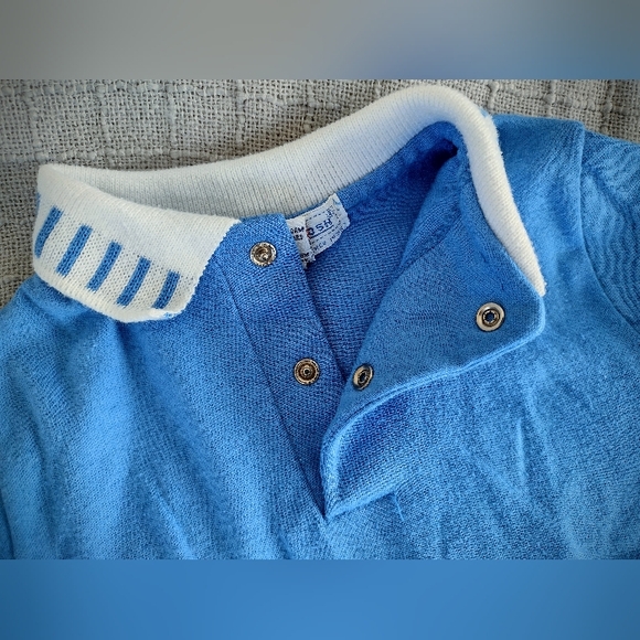 Vintage 1991 Oshkosh B'gosh Boys 18 Months Collared Blue Polo Shirt Short Sleeve - Picture 2 of 7